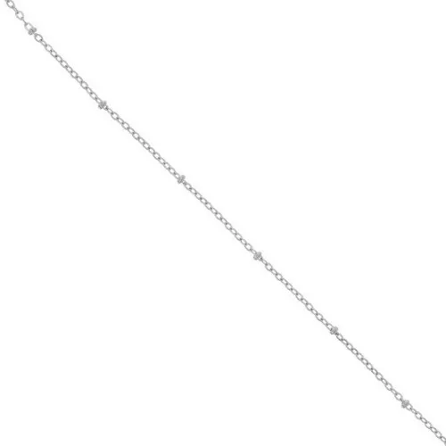 Chaîne maille Forçat limée 1.5 mm avec perles aplaties Acier inoxydable 304L x1m