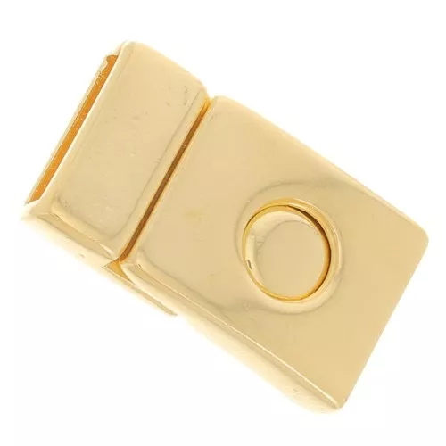 Fermoir aimanté 31x18 mm pour lacet 14 mm - Doré à l'or fin x1