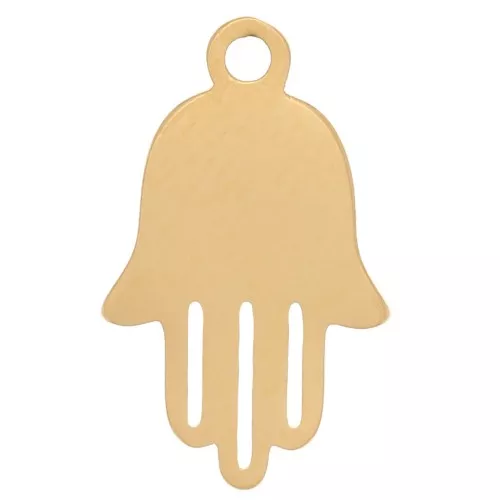 Breloques main de Fatma 12.5x7.5 mm - Acier inoxydable 316L Doré x4
