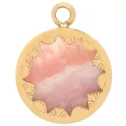 Serti pendentif pour cabochon plat 10 mm - Acier inoxydable 316L Doré x1