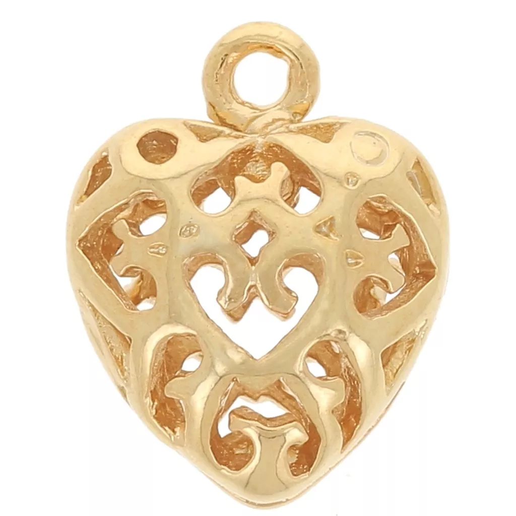 HOBBIESAY 80 Breloques Petit Cœur Plaqué Or - Pendentifs Acier Inoxydable Pour Bijoux