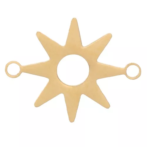 Intercalaires soleil 12x9 mm - Acier inoxydable 316L Doré x4