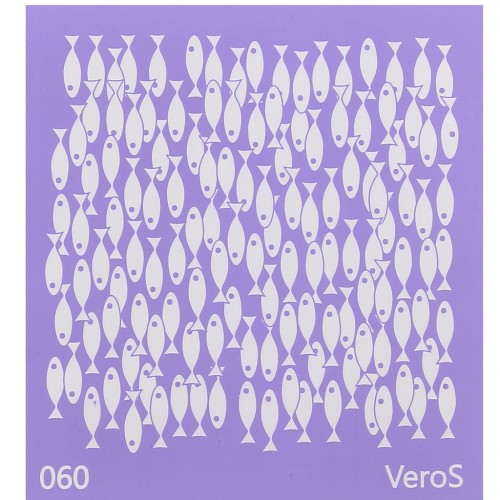 Silk Screen VeroS pour pâte polymère 90x90 mm - Motif poissons n°060 x1