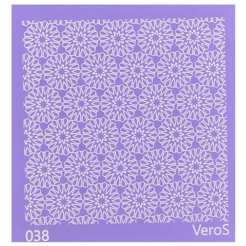 Silk Screen VeroS pour pâte polymère 90x90 mm - Motif rosaces 1 n°038 x1