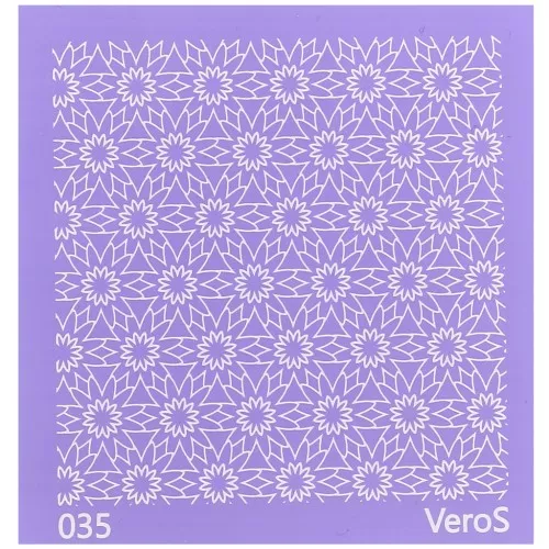 Silk Screen VeroS pour pâte polymère 90x90 mm - Motif multi-fleur n°035 x1