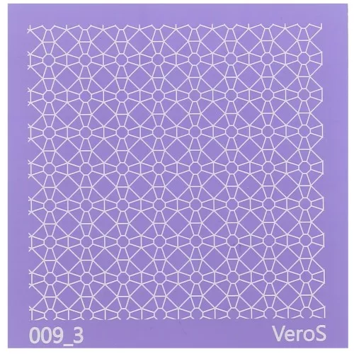 Silk Screen VeroS pour pâte polymère 90x90 mm - Motif multi-octogone n°009_3 x1