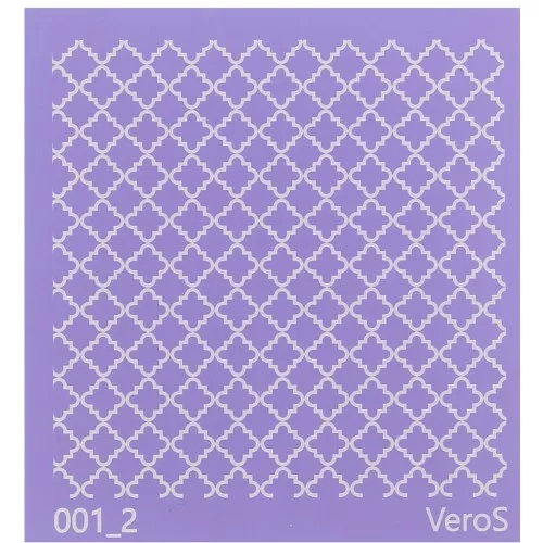 Silk Screen VeroS pour pâte polymère 90x90 mm - Motif vintage n°001_2 x1