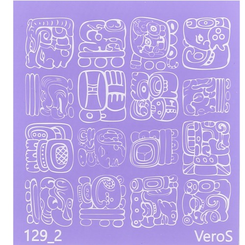 Silk Screen VeroS pour pâte polymère 90x90 mm - Motif Maya n°129_2 x1