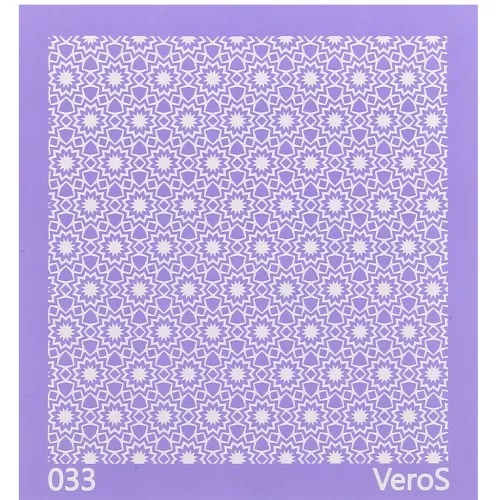 Silk Screen VeroS pour pâte polymère 90x90 mm - Motif Kaléidoscope n°033 x1