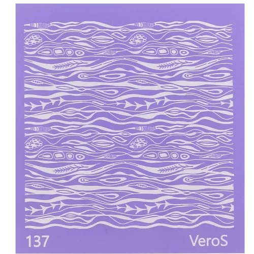 Silk Screen VeroS pour pâte polymère 90x90 mm - Motif Ethnique n°137 x1