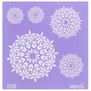 Silk Screen VeroS pour pâte polymère 90x90 mm - Motif Ronds floral n°059 x1