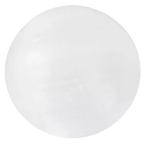Cabochon rond 12 mm en pierre gemme - Sélénite x1