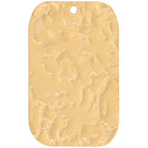 Pendentifs rectangles martelés 27x17 mm - Acier inoxydable 316L Doré x2