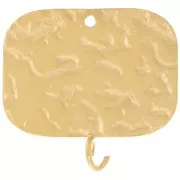 Pendentif intercalaire rectangle 19x20 mm - Acier inoxydable 316L Doré x2