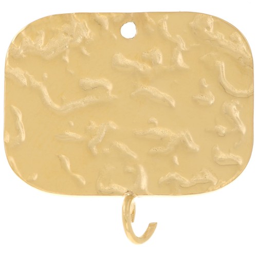 Pendentif intercalaire rectangle 19x20 mm - Acier inoxydable 316L Doré x2