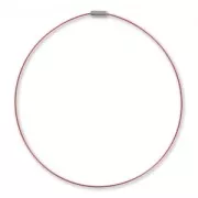Tour de cou cablé fermoir à vis 41 cm Rouge x1