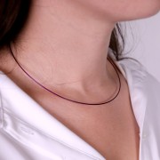 Tour de cou cablé fermoir à vis 40 cm Amethyst x1