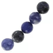 Perle Ronde facettée 12 mm en pierre gemme Sodalite x1