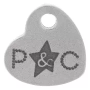 Breloques personnalisées coeur 7x8 mm - Logo simple - Acier inoxydable 304 x100