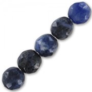 Perles Rondes facettées 4mm en pierre gemme Sodalite x20