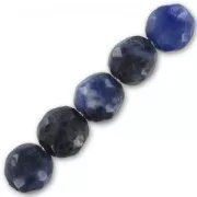 Perles Rondes facettées 4mm en pierre gemme Sodalite x20