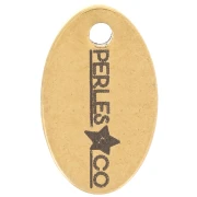 Breloques personnalisées ovale 10x6 mm - Logo complexe - Acier inox 304 Doré x100