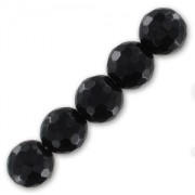 Perles Rondes facettées 8 mm en pierre gemme Onyx Noir x10|raw }}