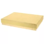 Boite écrin bijoux fantaisie pour collier en carton 13.5x18x3.5 cm - Doré x1