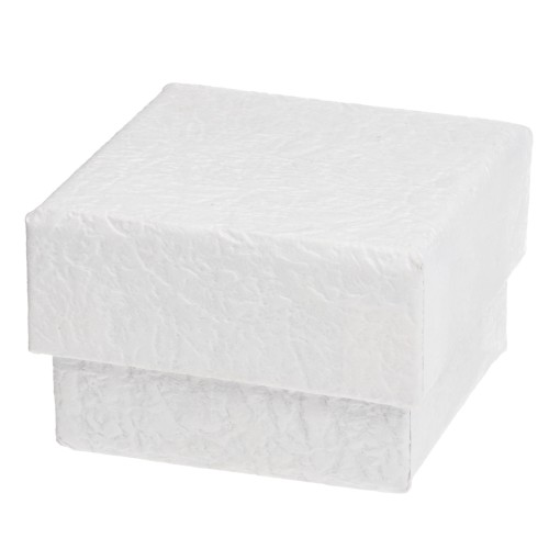Boite écrin bijoux fantaisie pour bague en carton 5x5x3.5 cm - Blanc x1