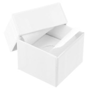 Boite écrin bijoux fantaisie pour bague en carton 5x5x4 cm - Blanc x1