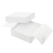 Boite écrin bijoux fantaisie pour parure en carton 8x8x3 cm - Blanc x1