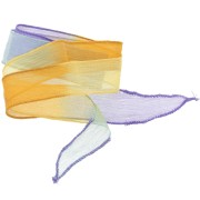 Ruban de soie 25 mm - Tie and dye - Jaune - Violet - Orange x85cm|raw }}
