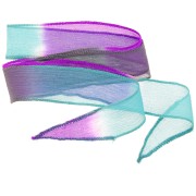 Ruban de soie 25 mm - Tie and dye - Violine - Turquoise - Gris x85cm|raw }}
