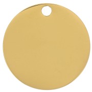 Sequin rond 15 mm - médaille à graver - Acier inoxydable 316L Doré x1|raw }}