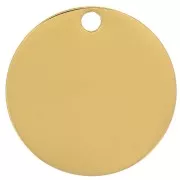 Sequin rond 15 mm - médaille à graver - Acier inoxydable 316L Doré x1