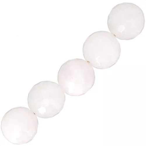 Perles Rondes facettées 8 mm en pierre gemme Quartz Rose x10