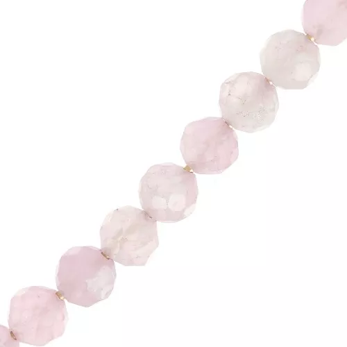 Perles Rondes facettées 4 mm en pierre gemme Quartz Rose x20