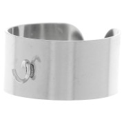 Bague large 10 mm réglable avec anneau ouvert - T.52 à 58 - Acier inox 316L x1|raw }}