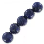 Perles Rondes facettées 10 mm en pierre gemme Lapis Lazuli x5