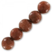 Perles Rondes facettées 10 mm Gold Stone - Imitation Pierre de soleil x5