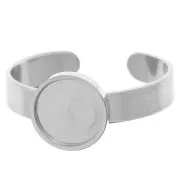Bague fine réglable pour cabochon fond plat 8 mm - Acier inoxydable 304 x1