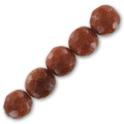 Perles Rondes facettées 6 mm Gold Stone - Imitation Pierre de soleil x15|raw }}