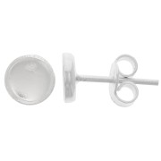 Clous d'oreilles pour cabochon fond plat 6 mm - Argent 925 x2
