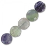Perles Rondes facettées 8 mm pierre gemme Fluorite x10|raw }}