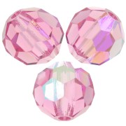 Perles rondes facettées Preciosa - Round Bead 6 mm - Rose AB x6|raw }}
