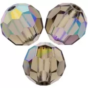 Perles rondes facettées Preciosa - Round Bead 6 mm - Black Diamond AB x6