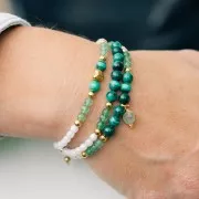 Perles Rondes facettées  4 mm en pierre gemme Aventurine x20