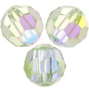 Perles rondes facettées Preciosa - Round Bead 6 mm - Chrysolite AB x6