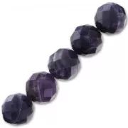 Perle Ronde facettée 14 mm en pierre gemme Amethyste grade A x1