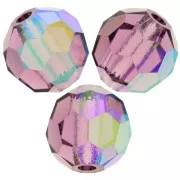 Perles rondes facettées Preciosa - Round Bead 6 mm - Amethyst AB x6